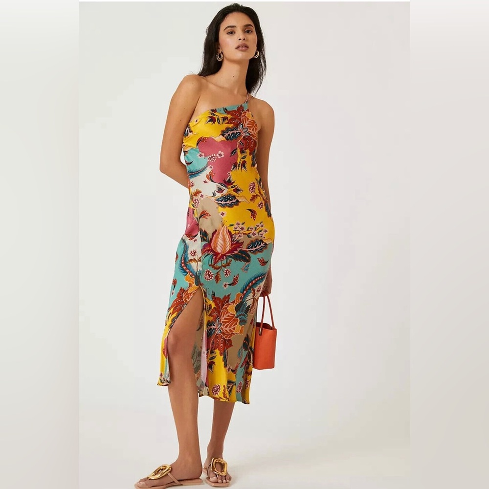 Stunning Anthropologie “top rated” London Bl-nk midi slip dress